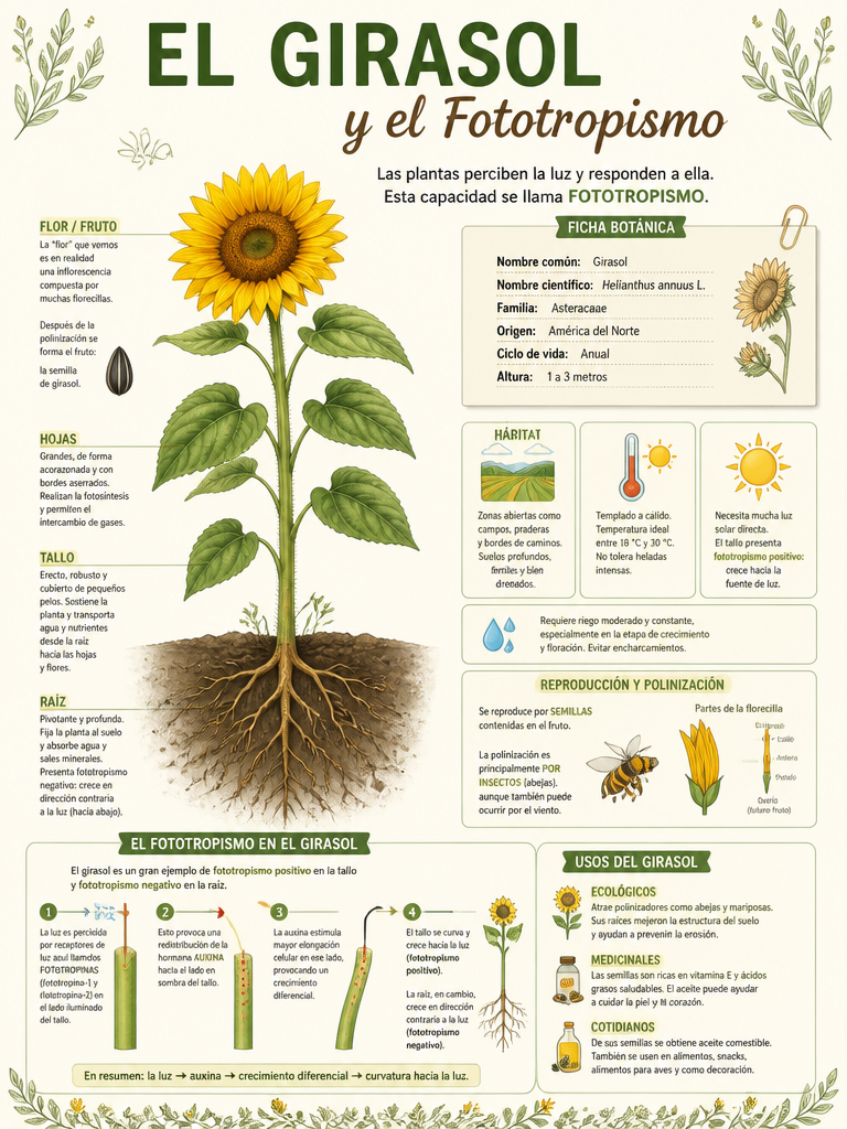 El Girasol y el Fototropismo