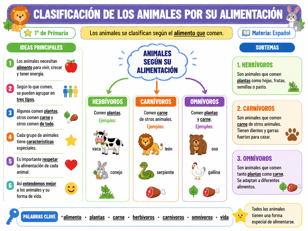 Clasificación de los Animales por su Alimentación