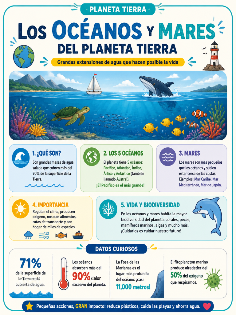 Los Océanos y Mares del Planeta Tierra