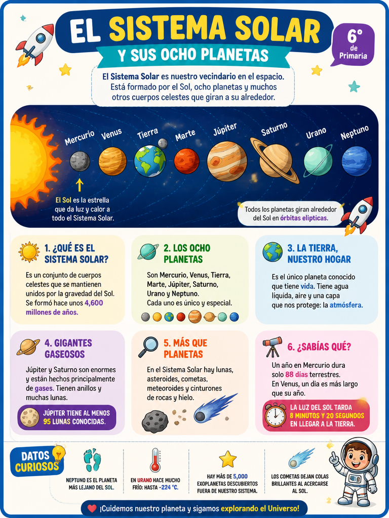El Sistema Solar y sus Ocho Planetas