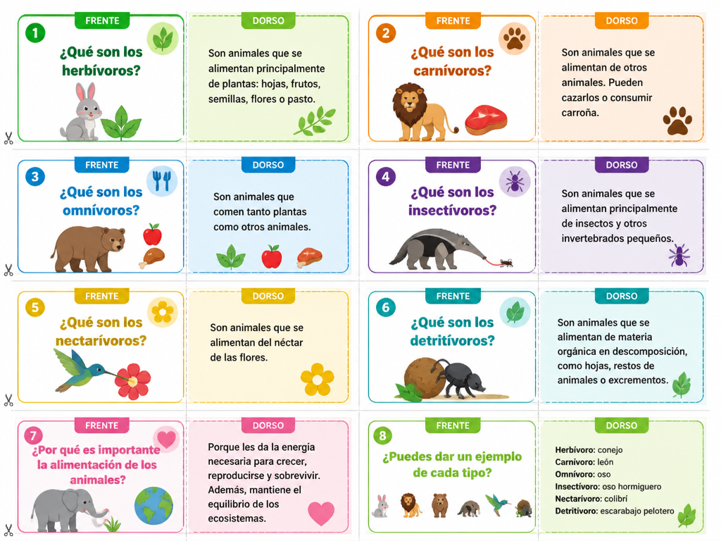 Clasificación de los Animales por su Alimentación