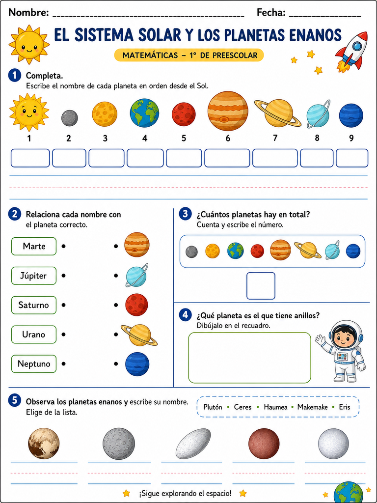 El Sistema Solar y los Planetas Enanos