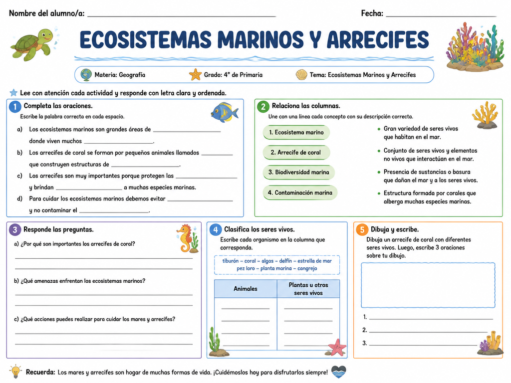 Ecosistemas Marinos y Arrecifes