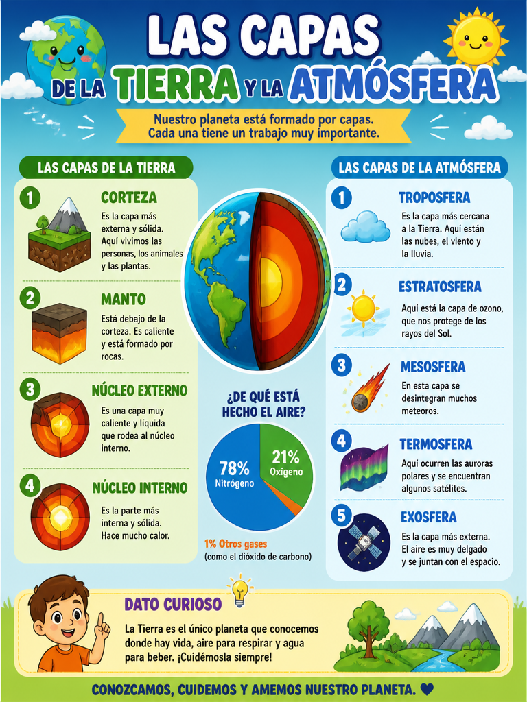 Las Capas de la Tierra y la Atmósfera