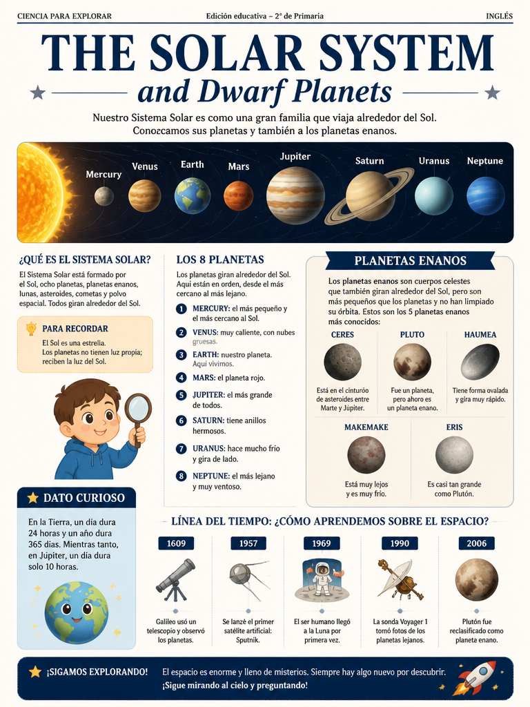El Sistema Solar y los Planetas Enanos