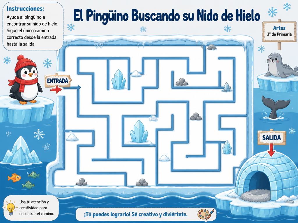 El Pingüino Buscando su Nido de Hielo