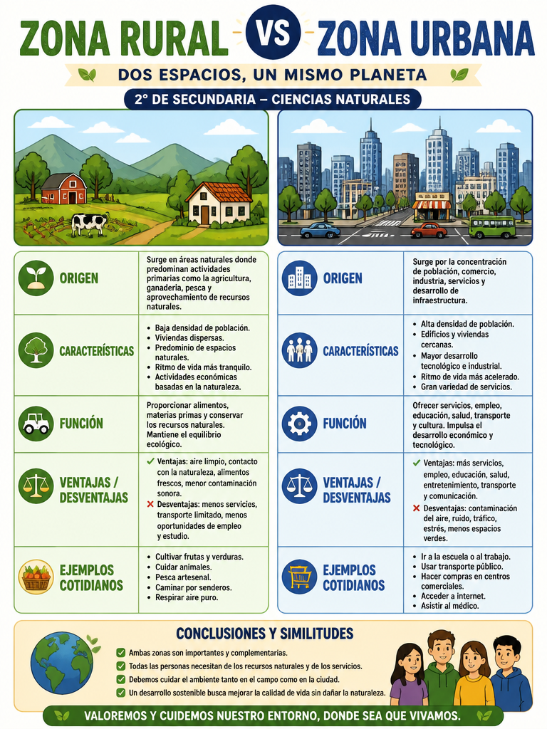 Zona Rural vs Zona Urbana