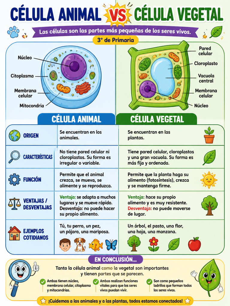 Célula Animal vs Célula Vegetal