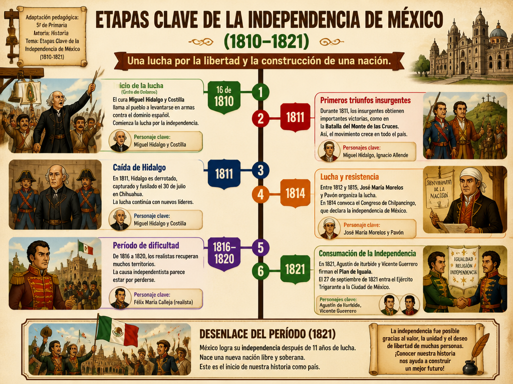 Etapas Clave de la Independencia de México (1810-1821)