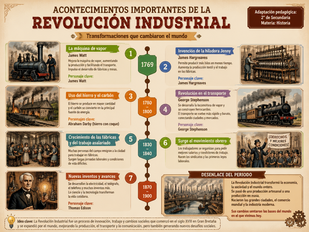Acontecimientos Importantes de la Revolución Industrial