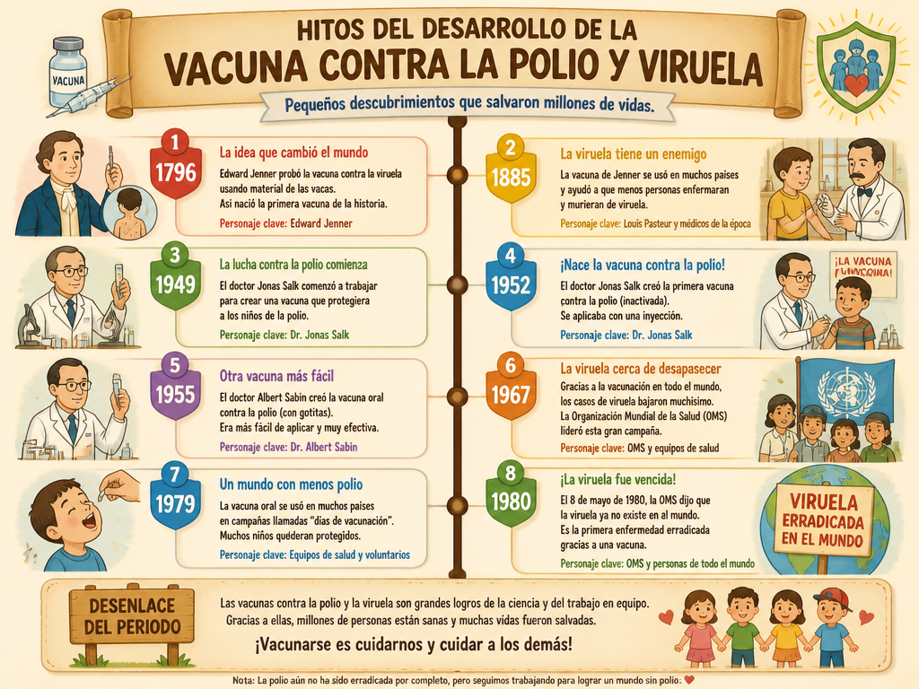 Hitos del Desarrollo de la Vacuna contra la Polio y Viruela