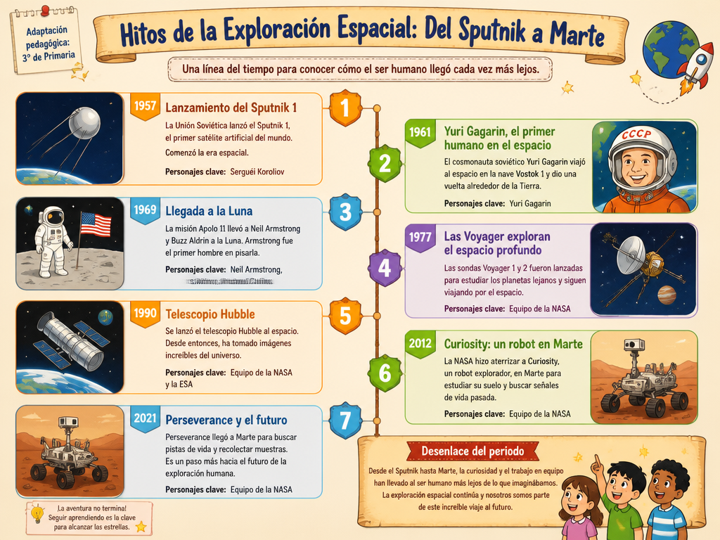 Hitos de la Exploración Espacial: Del Sputnik a Marte