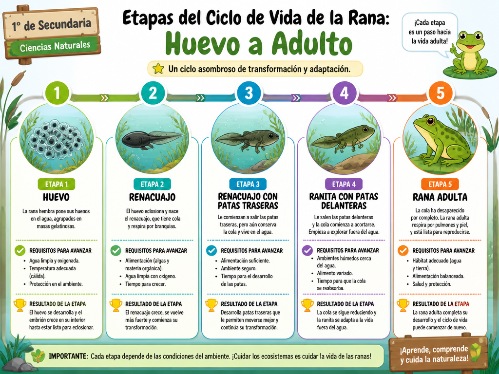 Etapas del Ciclo de Vida de la Rana: Huevo a Adulto