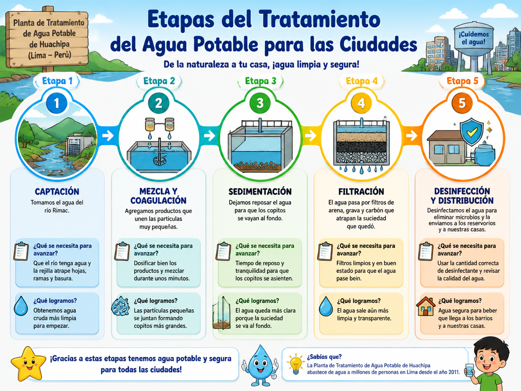 Etapas del Tratamiento del Agua Potable para las Ciudades
