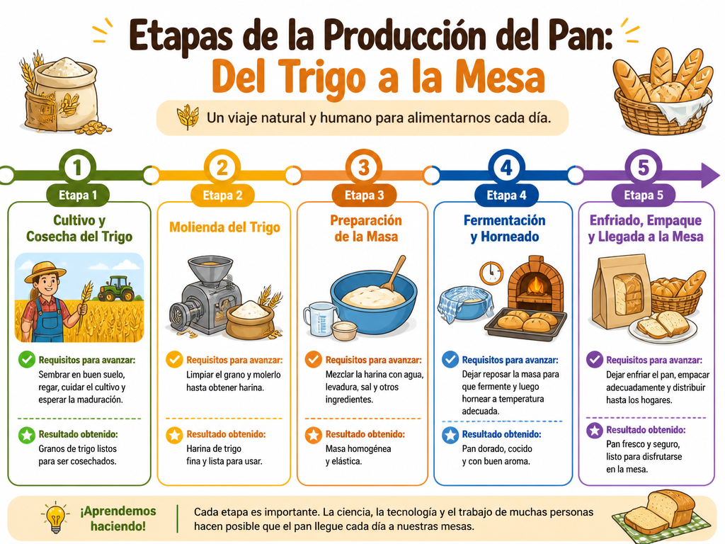 Etapas de la Producción del Pan: Del Trigo a la Mesa