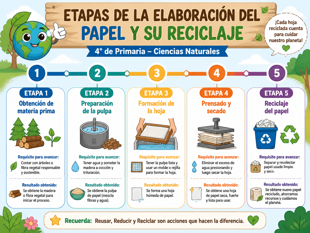 Etapas de la Elaboración del Papel y su Reciclaje