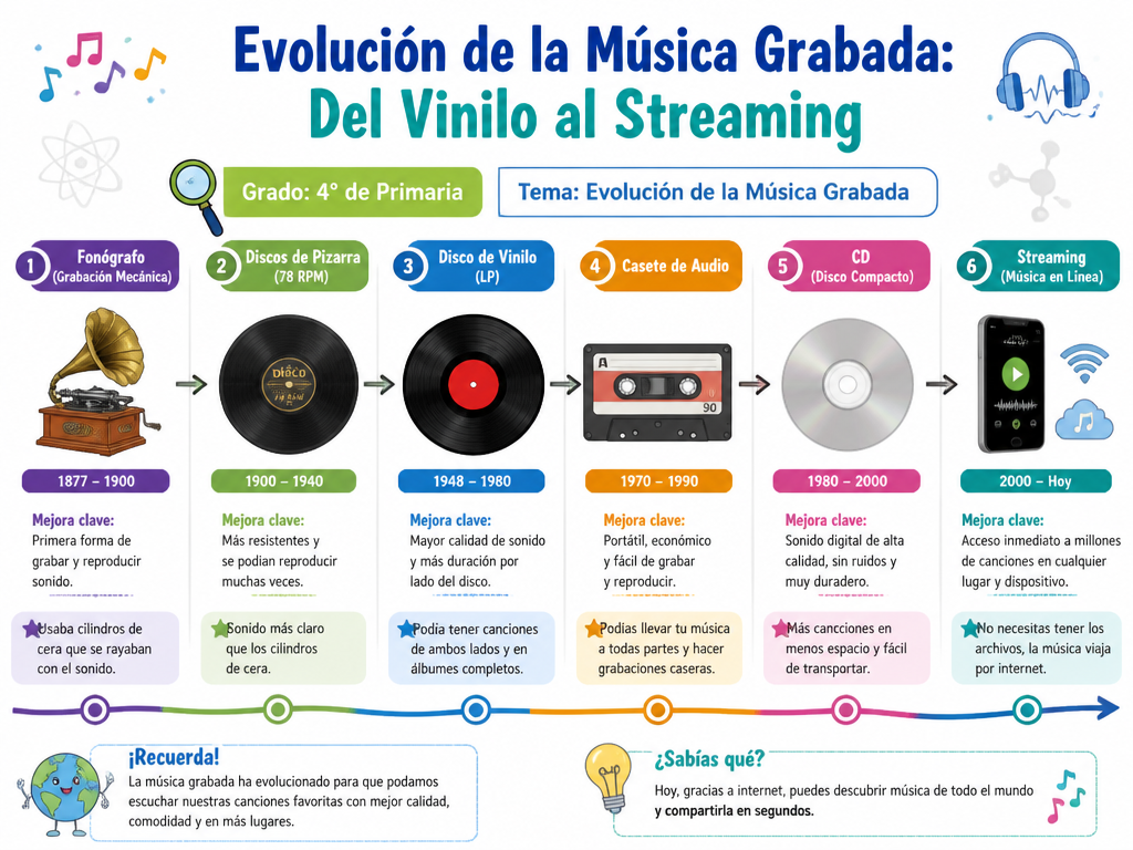 Evolución de la Música Grabada: Del Vinilo al Streaming