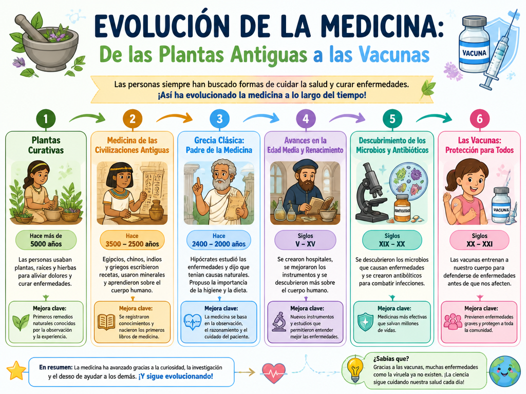 Evolución de la Medicina: De las Plantas Antiguas a las Vacunas