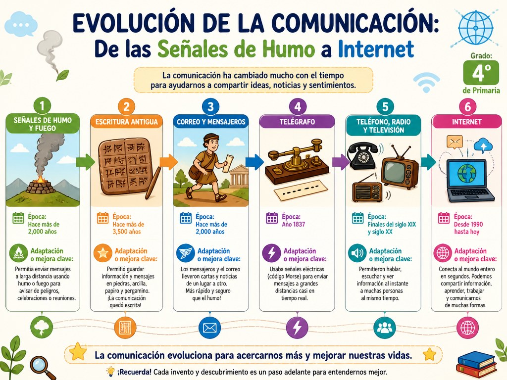 Evolución de la Comunicación: De las Señales de Humo a Internet