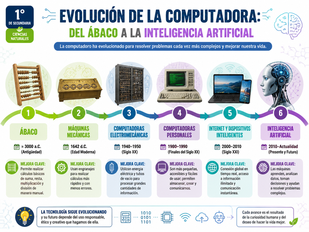 Evolución de la Computadora: Del Ábaco a la Inteligencia Artificial