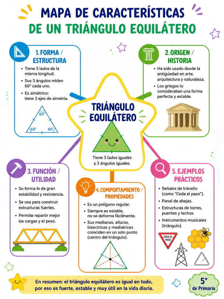 Mapa de Características de un Triángulo Equilátero
