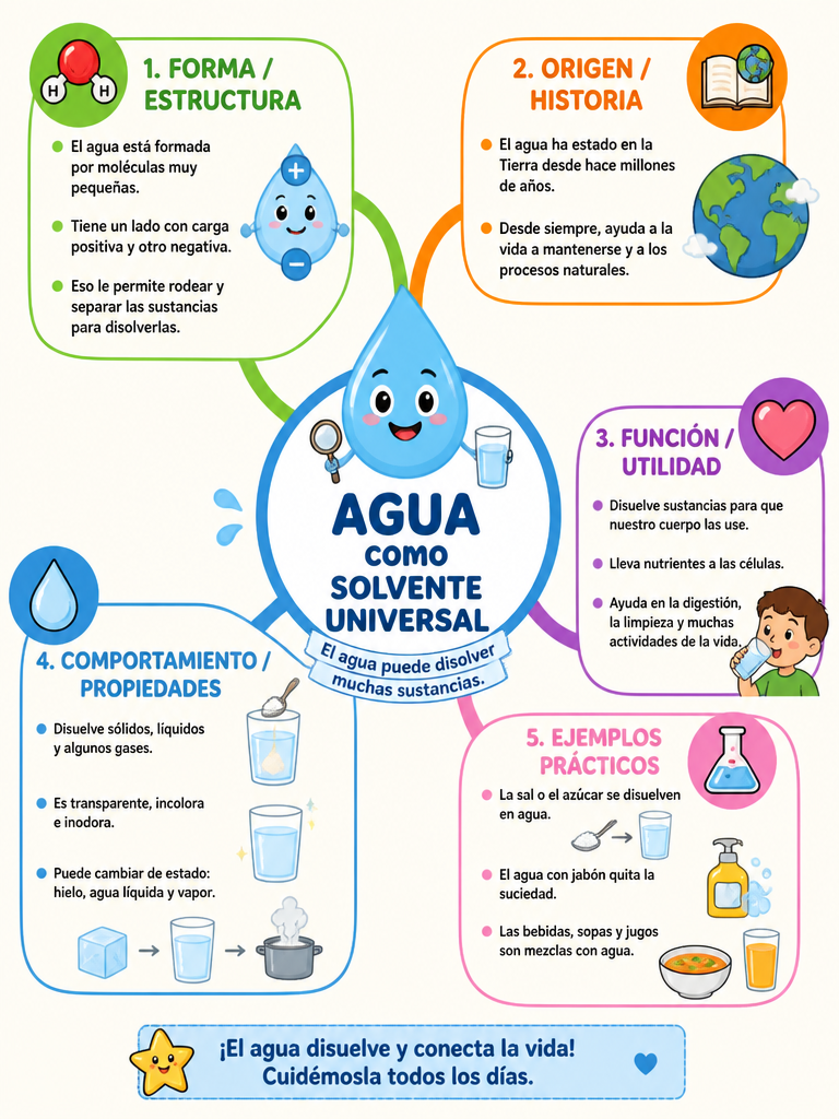 Mapa de Características del Agua como Solvente Universal