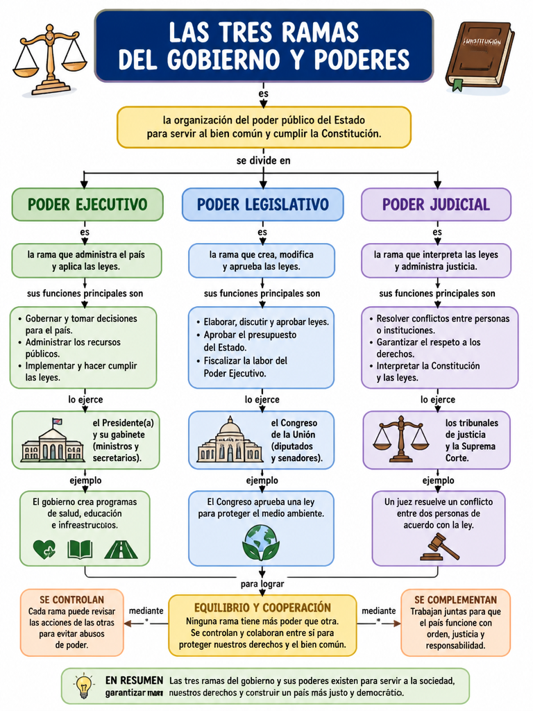 Las Tres Ramas del Gobierno y Poderes