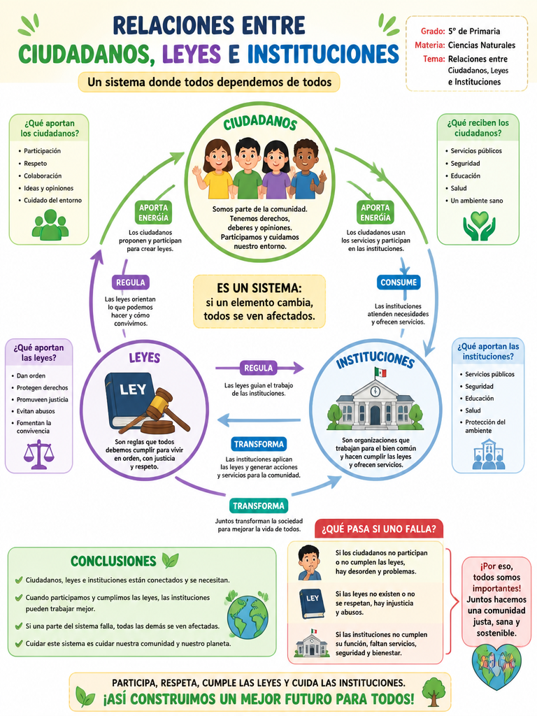 Relaciones entre Ciudadanos, Leyes e Instituciones