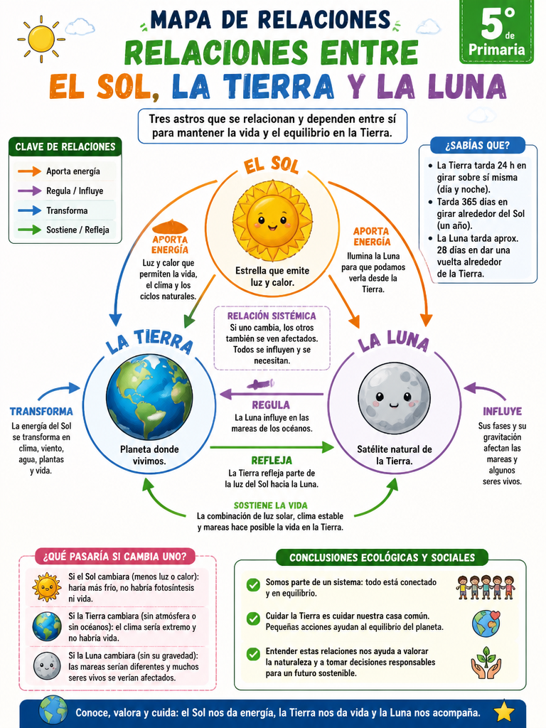 Relaciones entre el Sol, la Tierra y la Luna