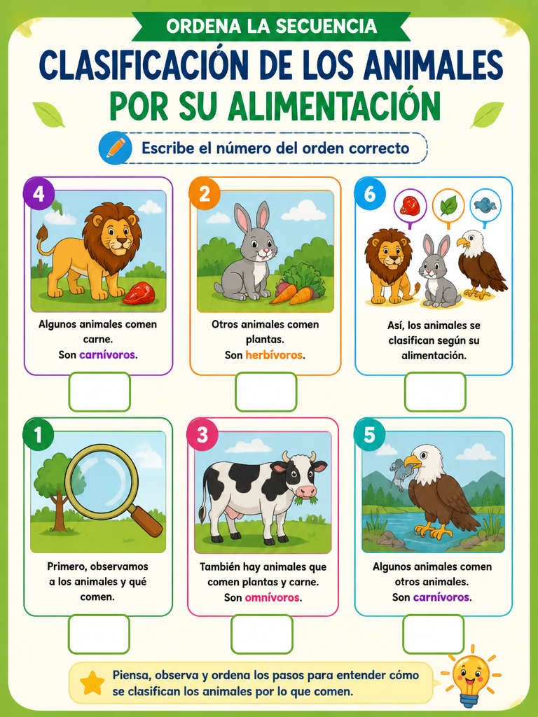 Clasificación de los Animales por su Alimentación