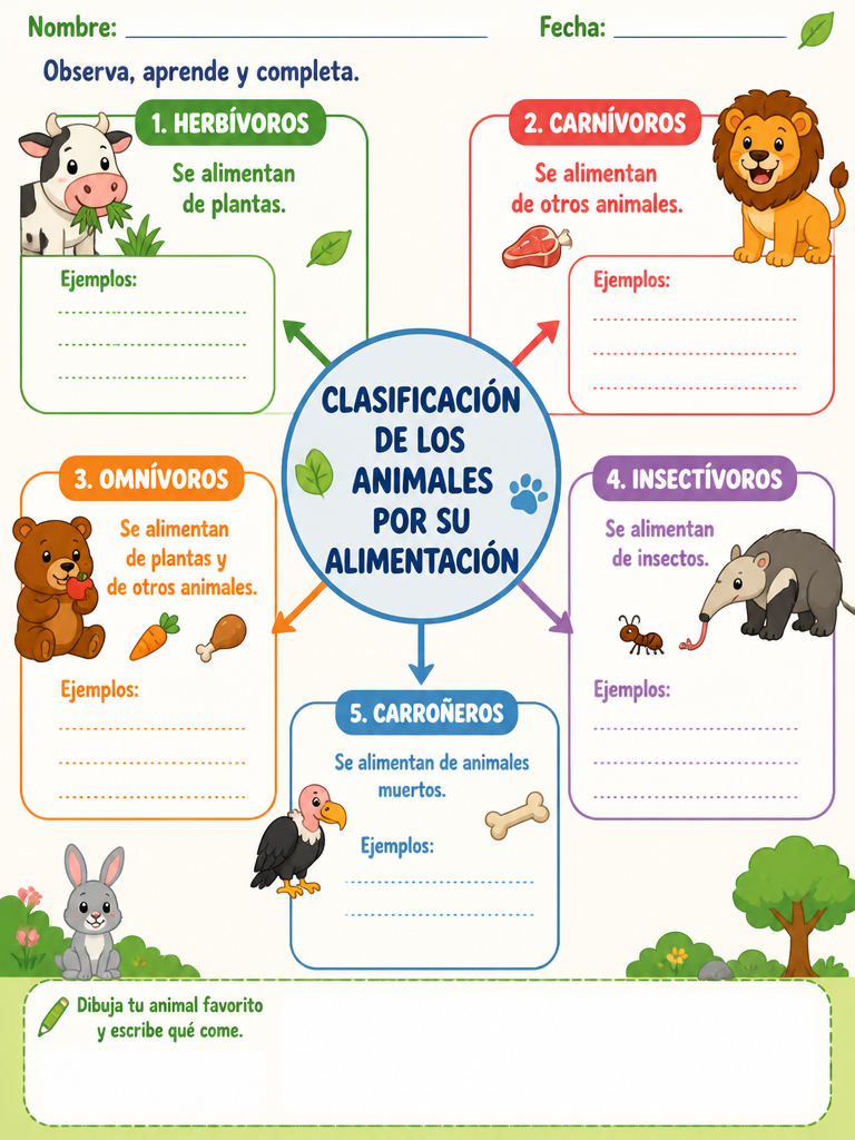 Clasificación de los Animales por su Alimentación