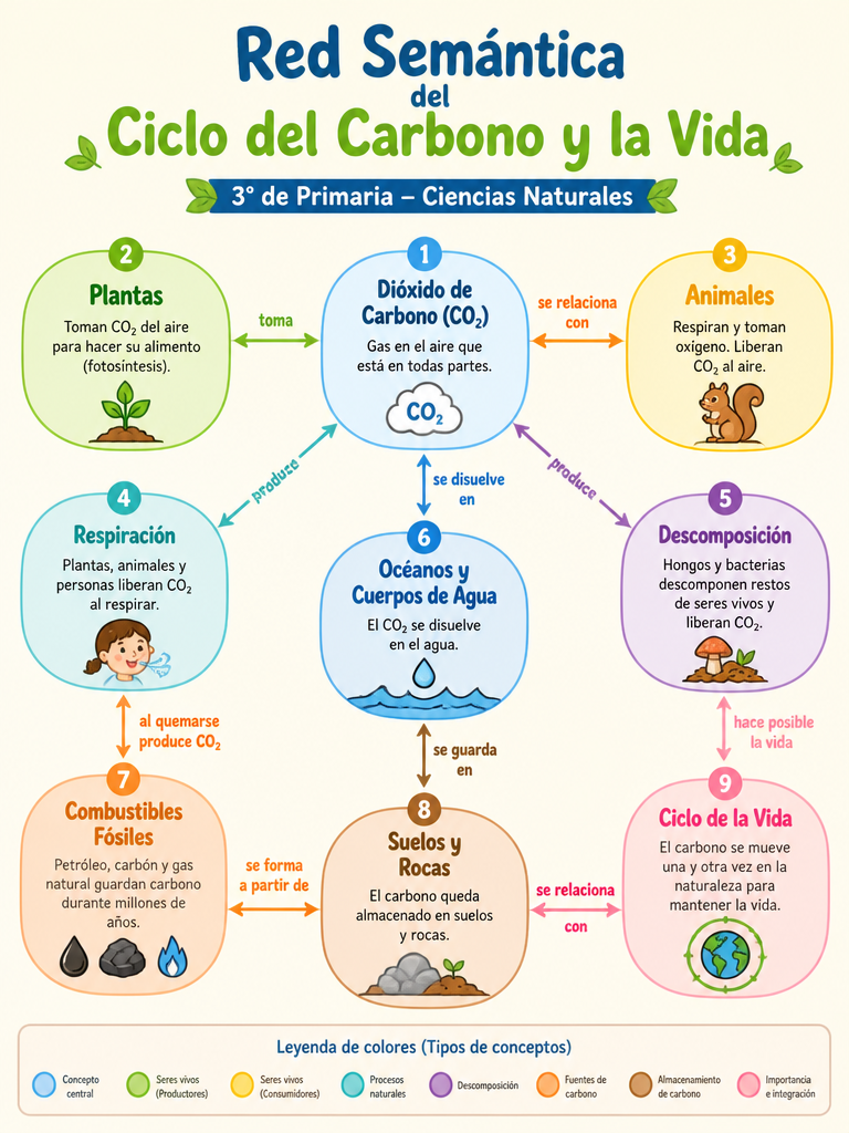 Red Semántica del Ciclo del Carbono y la Vida