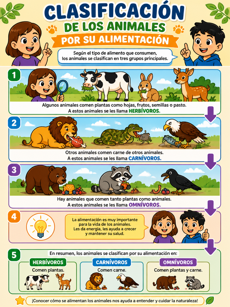Clasificación de los Animales por su Alimentación