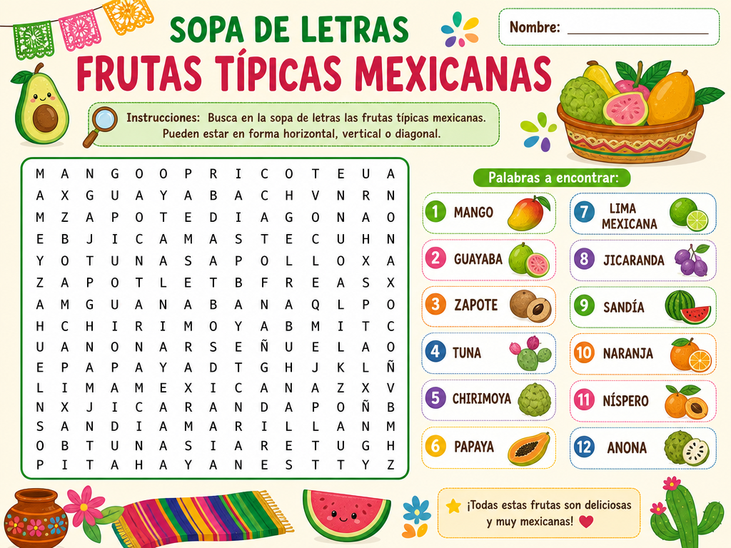 Frutas Típicas Mexicanas