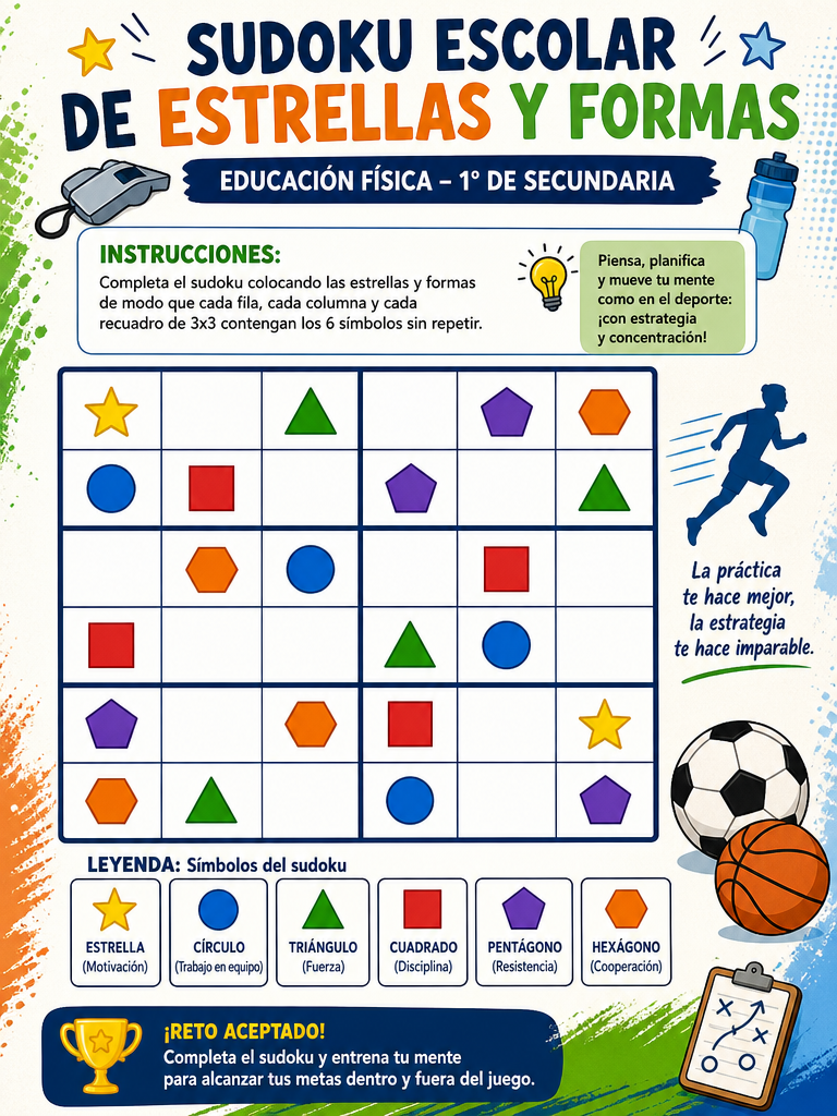Sudoku Escolar de Estrellas y Formas