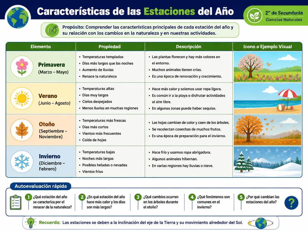 Características de las Estaciones del Año