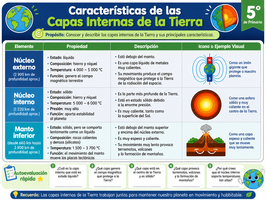 Características de las Capas Internas de la Tierra