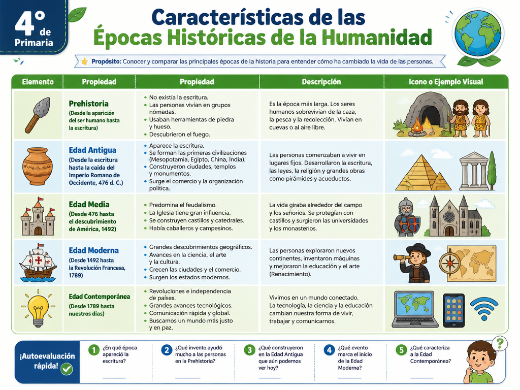 Características de las Épocas Históricas de la Humanidad