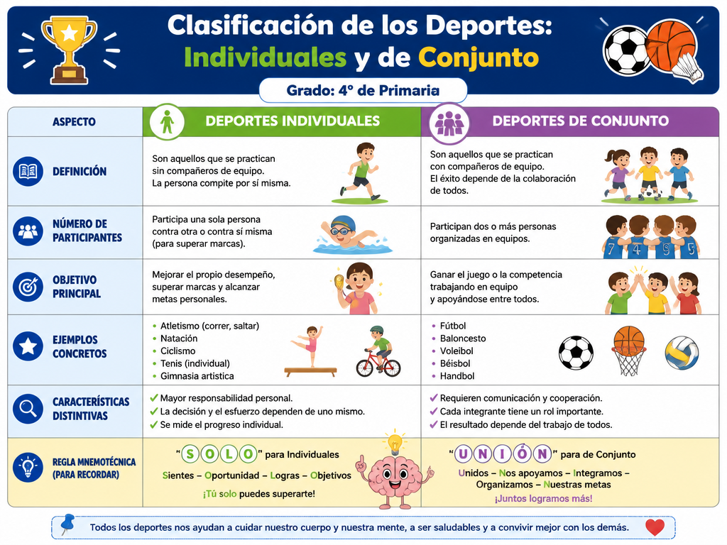 Clasificación de los Deportes: Individuales y de Conjunto