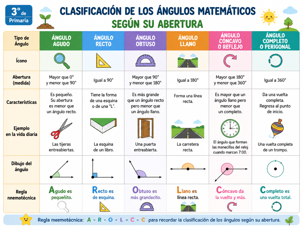 Clasificación de los Ángulos Matemáticos según su Abertura