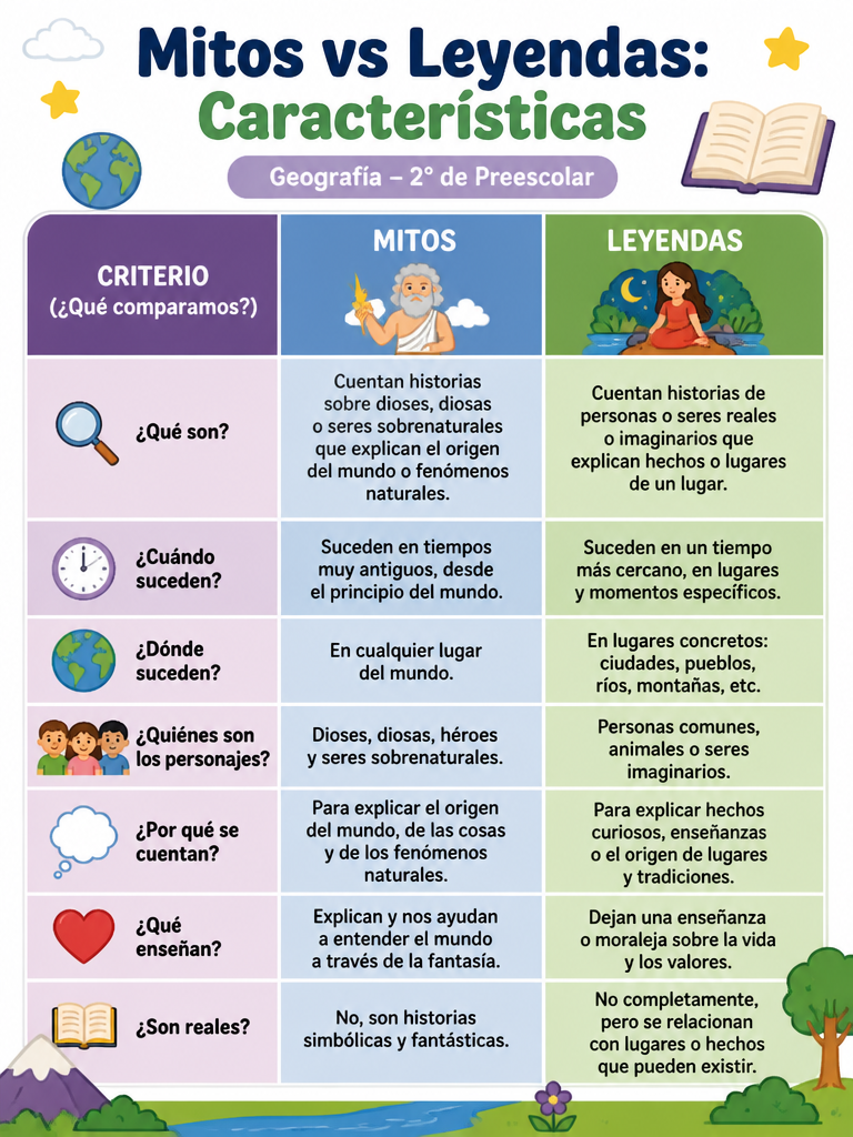 Mitos vs Leyendas: Características