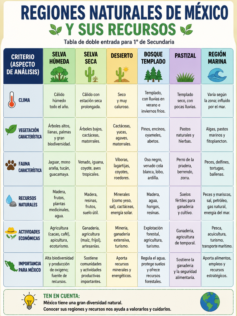 Regiones Naturales de México y sus Recursos