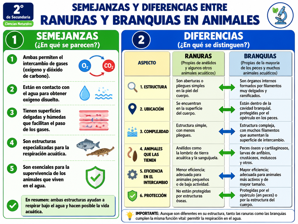 Semejanzas y Diferencias entre Ranuras y Branquias en Animales