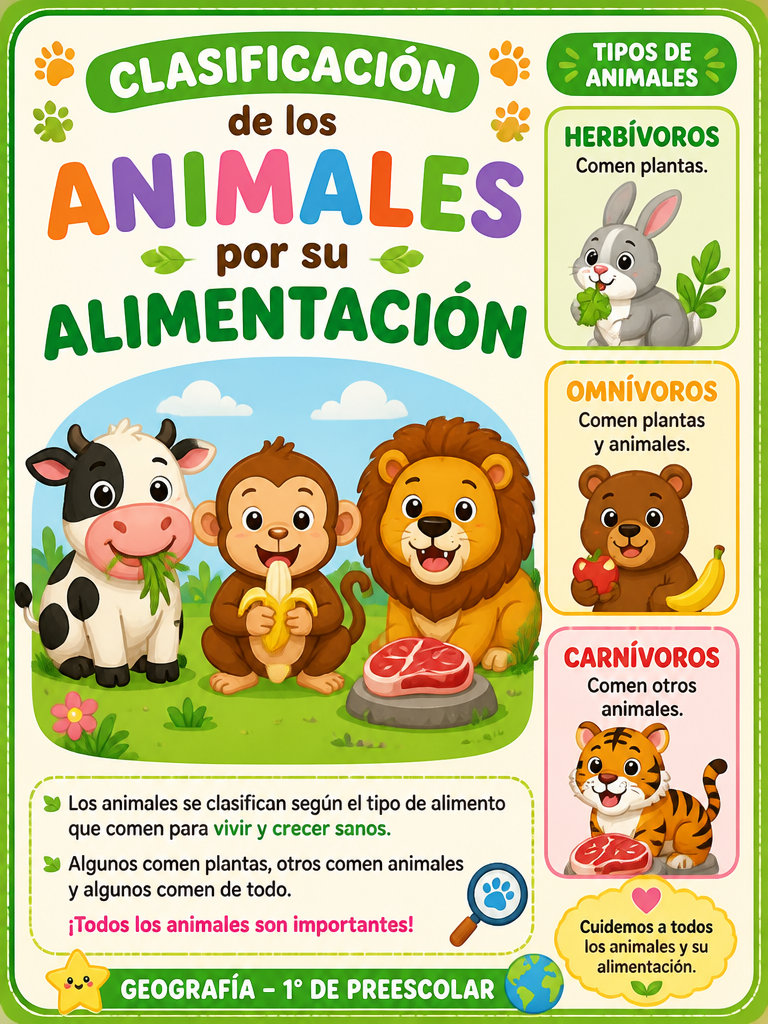 Clasificación de los Animales por su Alimentación