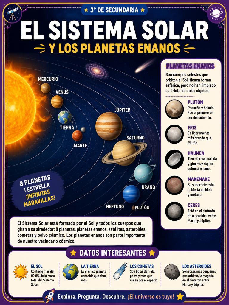 El Sistema Solar y los Planetas Enanos